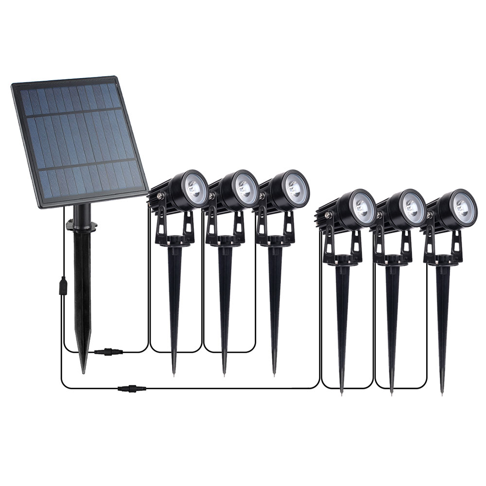 Solar Spot Light: 1 big solar panel with 6 lamps