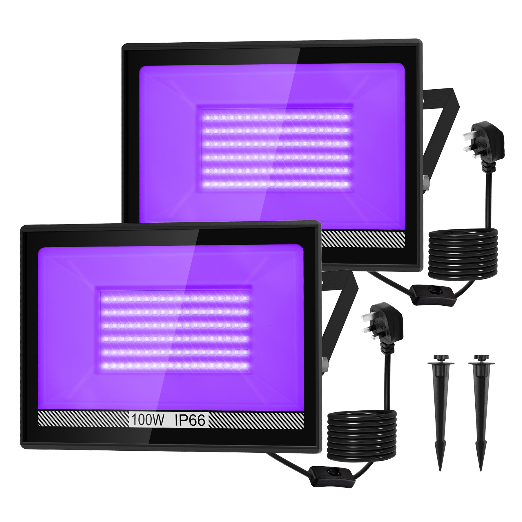 LED Black Lights, Flood Lights for Fluorescent Neon Glow in The Dark, Party, Stage Lights, Body, Paint, Indoor Decor