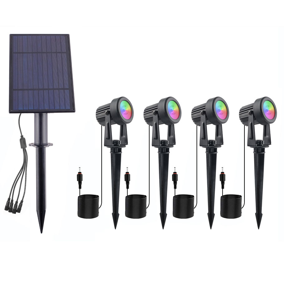 Solar Spot Light: 1 medium solar panel with 4 lamps - ABS material